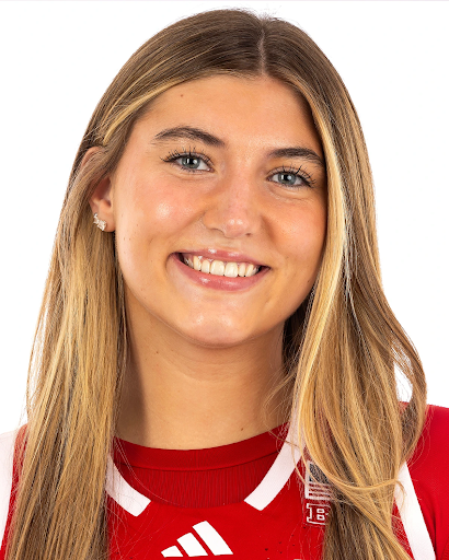Logan Nissley wearing her Nebraska women's basketball jersey